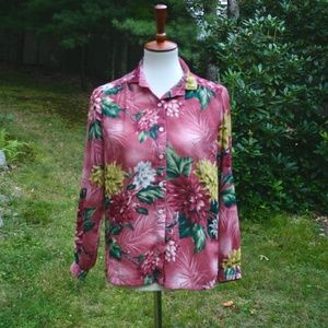 Vtg 70s/80's Floral Button-Down